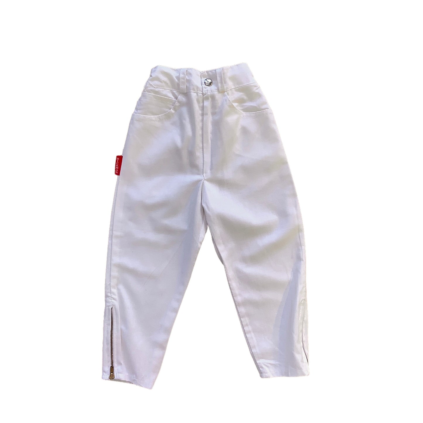 Vintage 1970s White Toddler "Cigarette" Trousers 12-18 Months