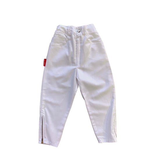 1970s White "Cigarette" Trousers 2-3Y