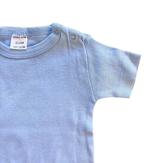 Vintage 70's Blue Toddler Cotton Tee / 12-18M