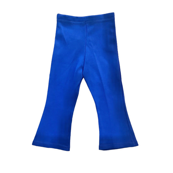 Vintage 70's Blue Nylon Flare Leggings / 12-18M