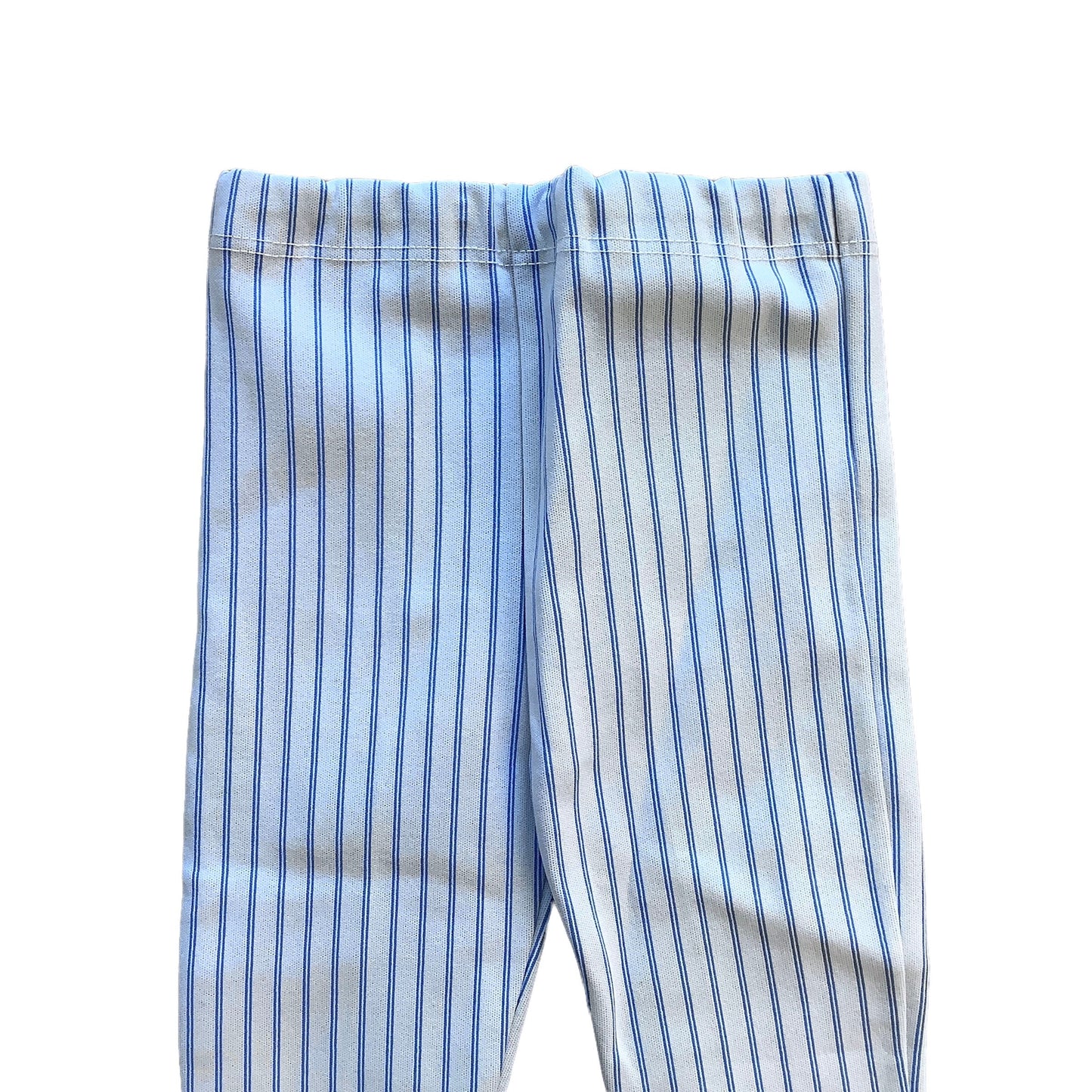 Vintage 70's Striped Blue Nylon Stirrup Leggings / 12-18M