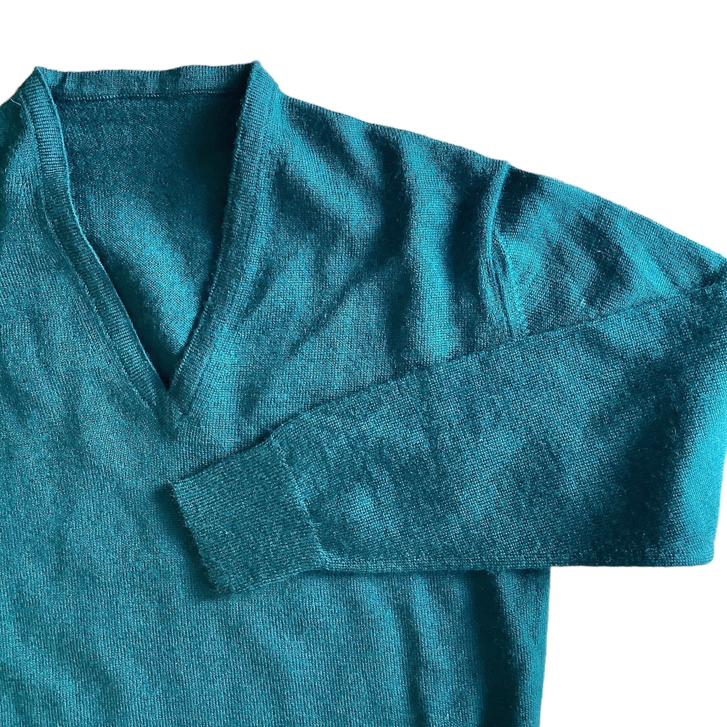 Vintage 1970's V-Neck Forest Green Jumper 6-8 Years