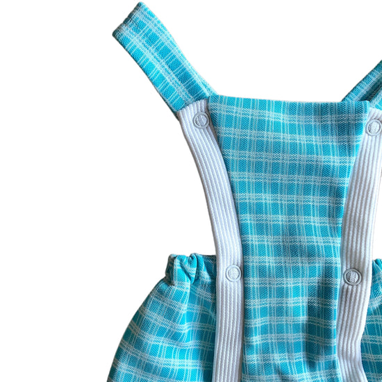 Load image into Gallery viewer, Vintage 1960s Blue / Check Romper / 9-12 Months

