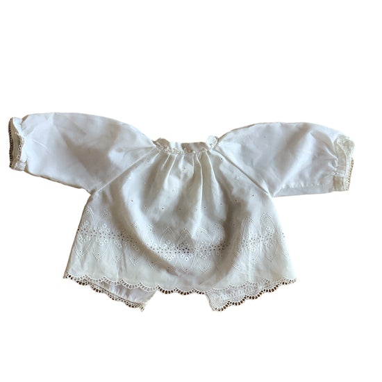 Vintage 60's White Broderie Shirt/ Top / Blouse / 0-3 Months