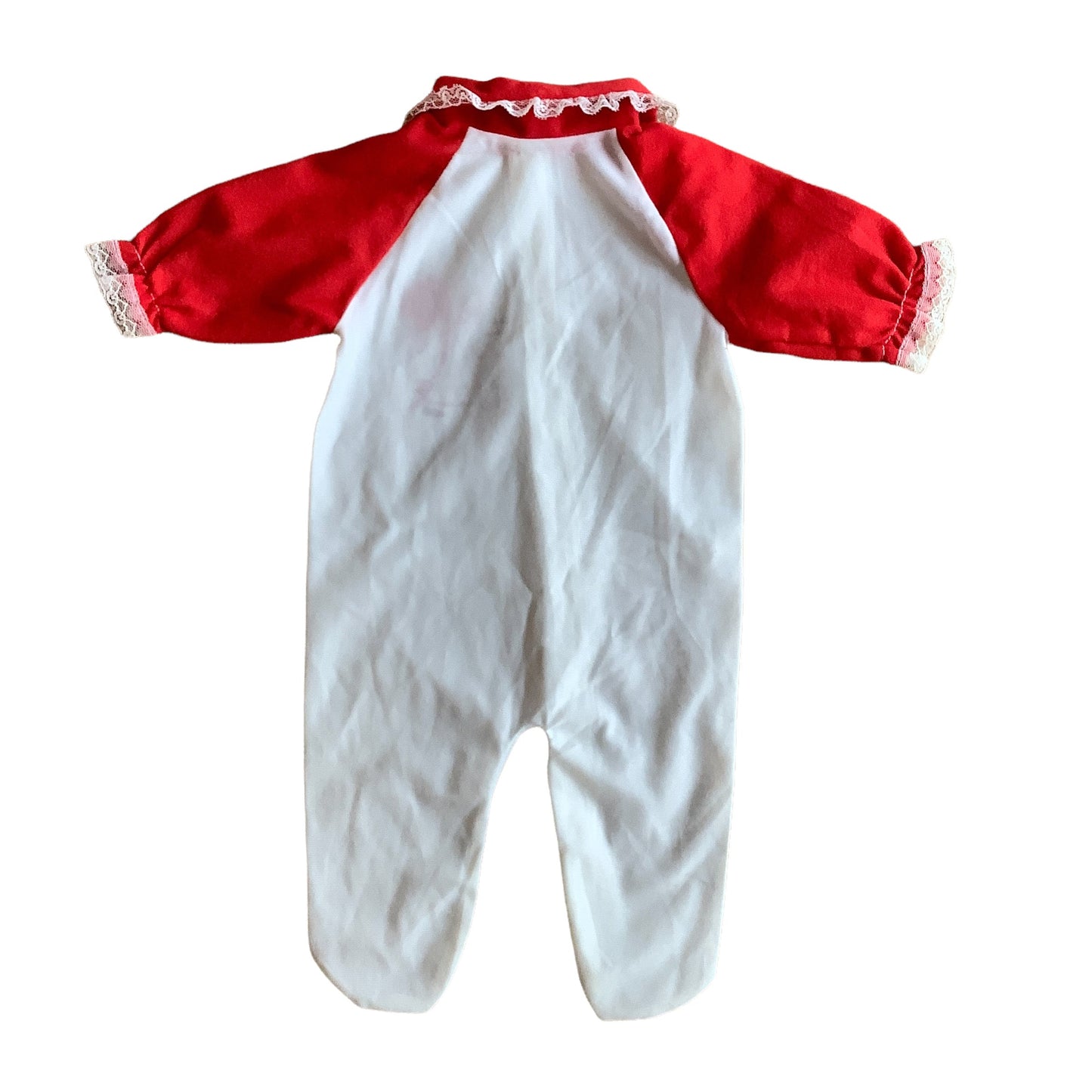 Vintage 70's Red / White Bodysuit / Footie / 0-3 Months