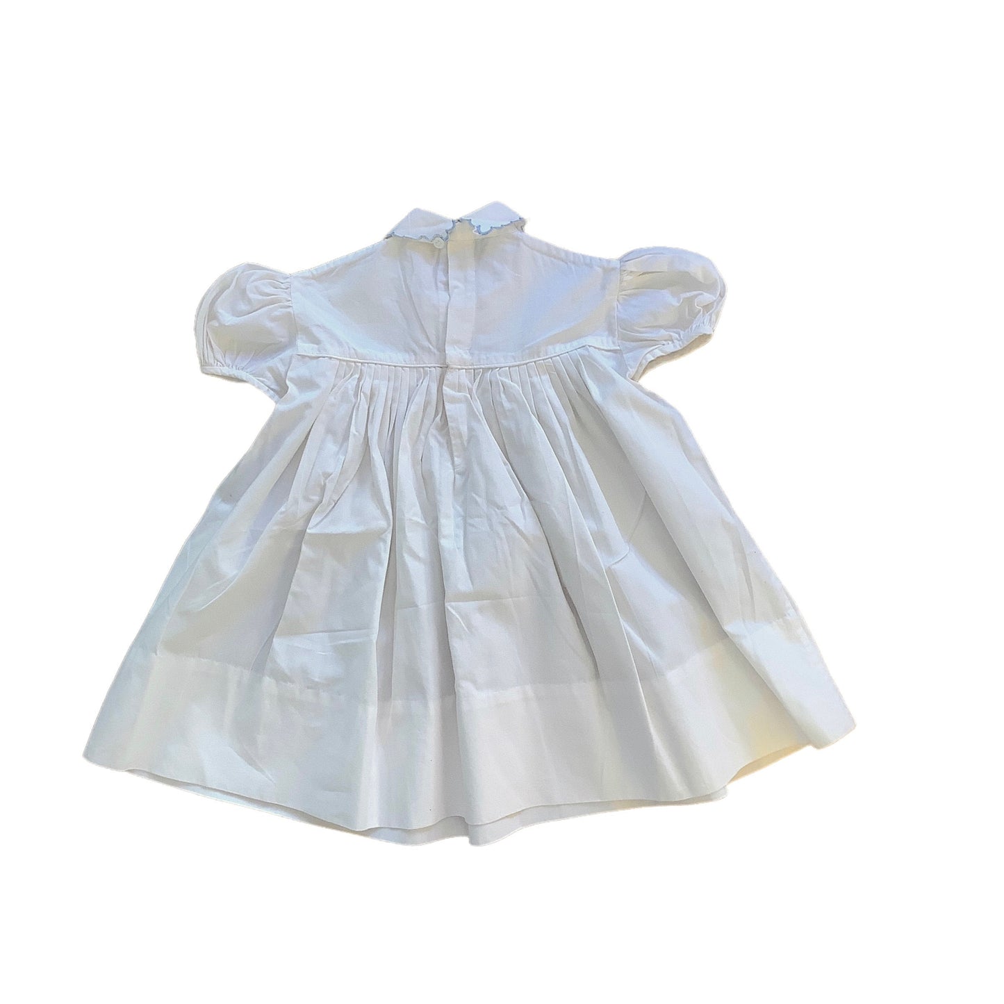 1960s  Delicately Embroidered White Cotton  Dress / 9-12 Months