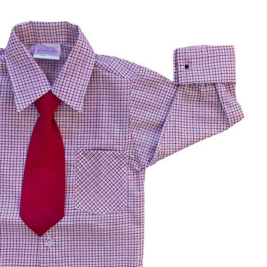 Load image into Gallery viewer, Vintage 1970&amp;#39;s Check Shirt + Tie / 9-12M
