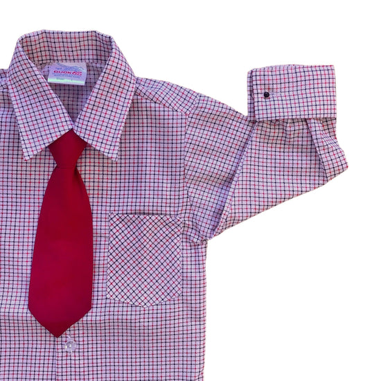 Vintage 1970's Check Shirt + Tie / 9-12M