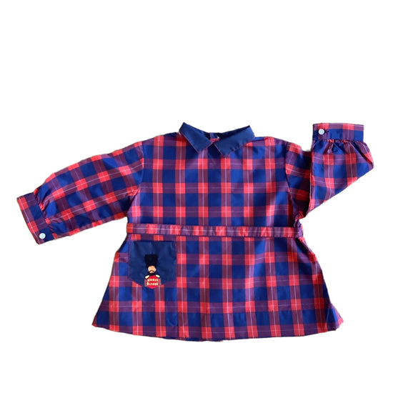 Vintage 60's "Royal Guards" Check Nylon Blouse / Dress / 9-12M