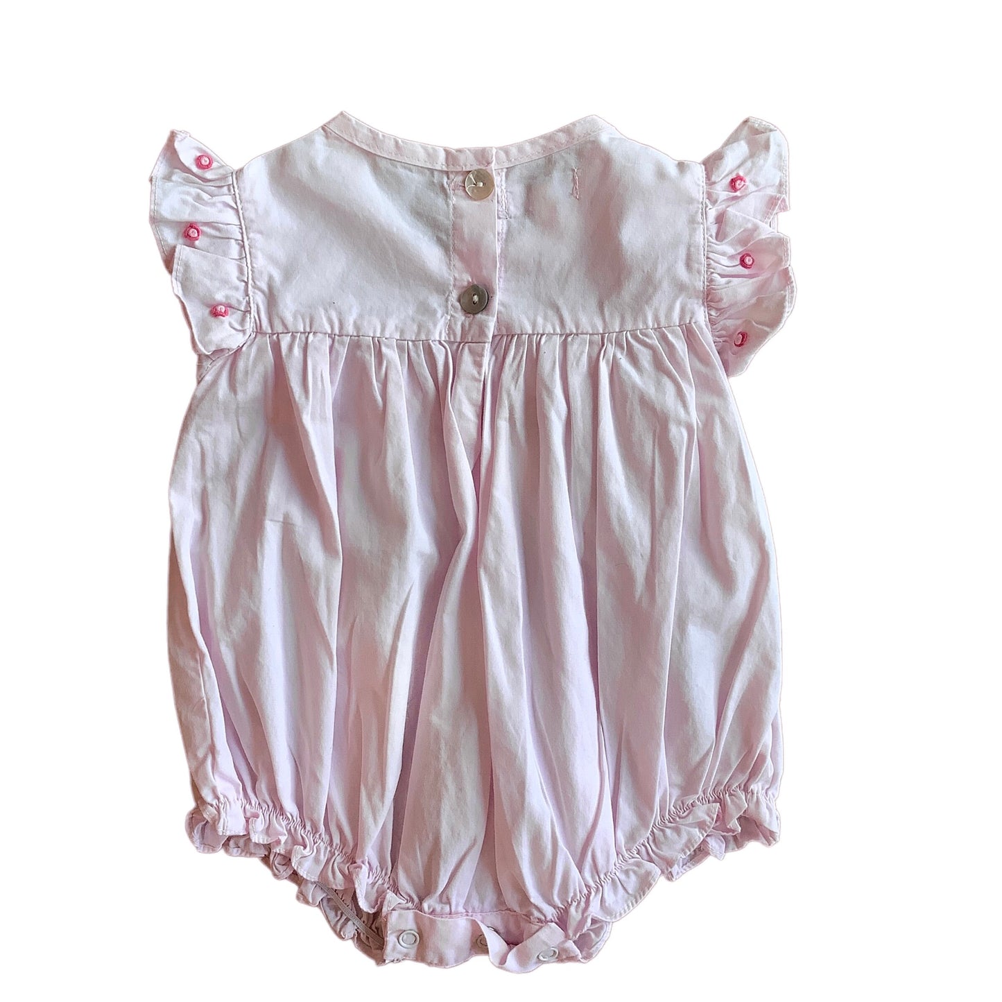 1980s Pink Smock Romper / 3-6 Months