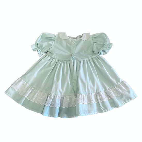 Load image into Gallery viewer, Vintage 1980s Light Green Ruffle Dress 6-9 Months
