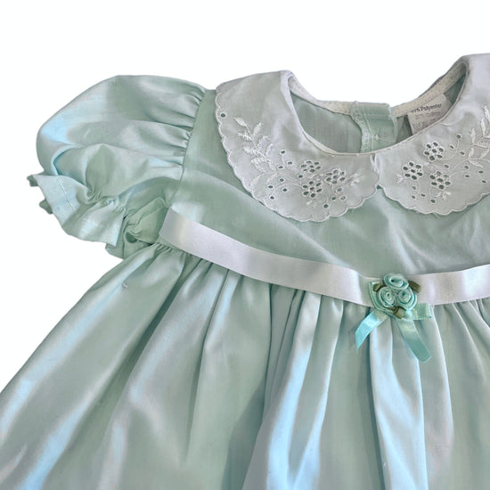 Load image into Gallery viewer, Vintage 1980s Light Green Ruffle Dress 6-9 Months

