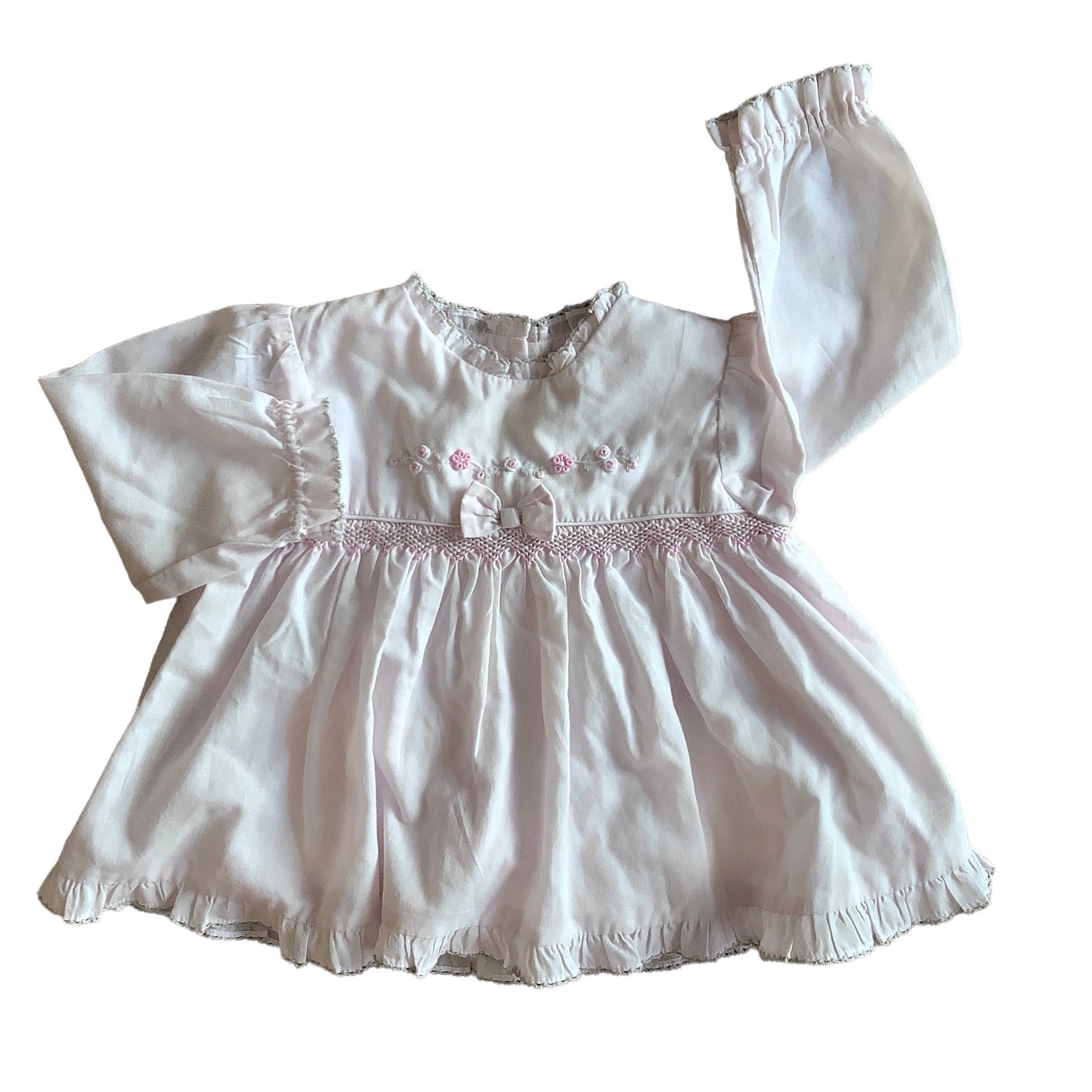 Vintage 1980s SARAH LOUISE Pale Pink Dress 6-9 Months