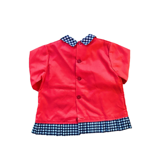 Vintage 60's  Red Nylon Blouse / Dress 12-18M