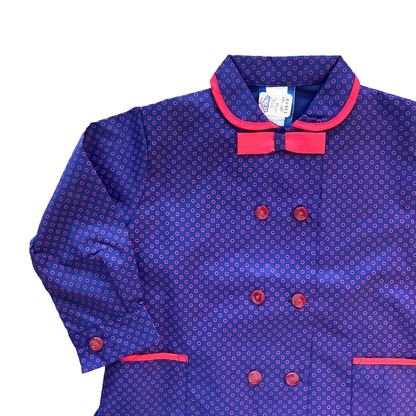 Vintage 60's  Navy Nylon Blouse / Dress 12-18M