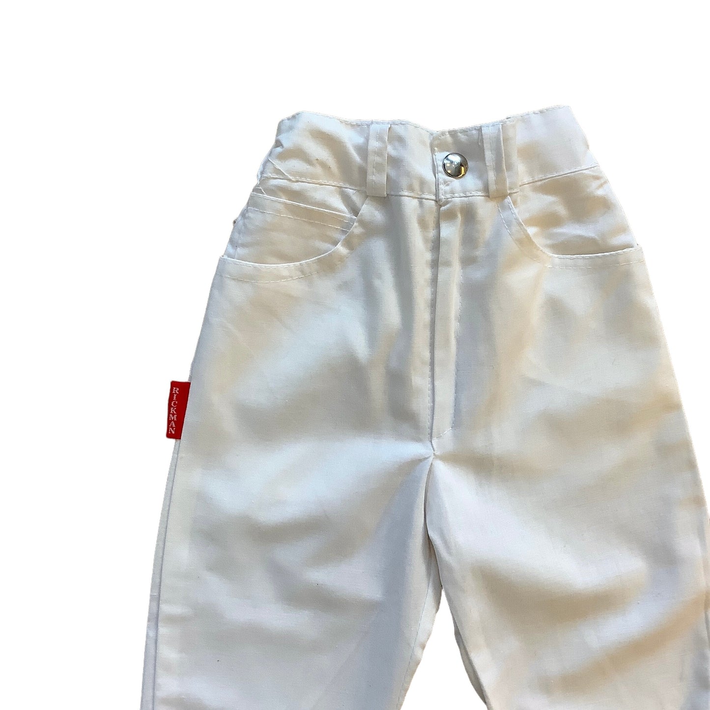 Vintage 1970s White Toddler "Cigarette" Trousers 12-18 Months