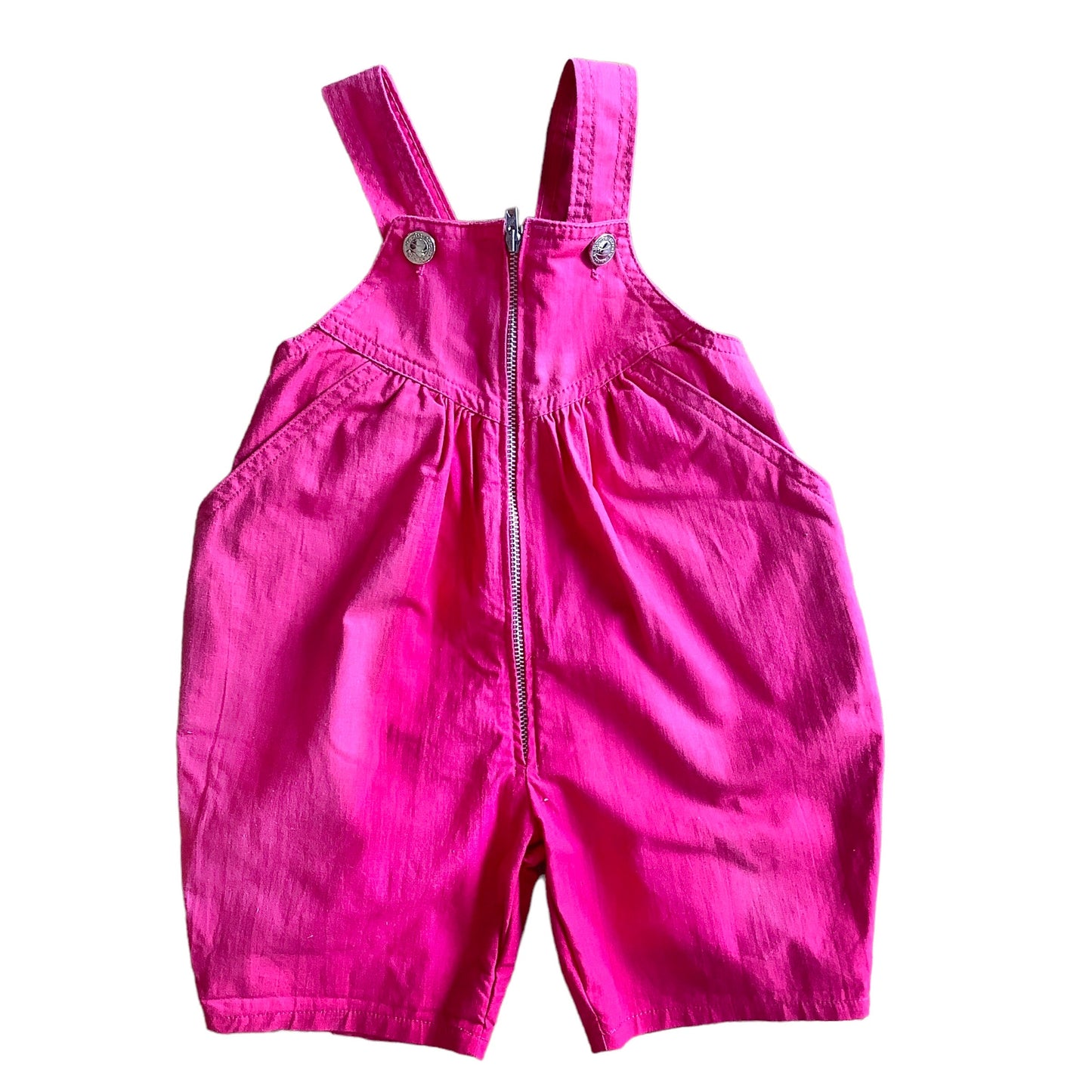 Vintage 1980s Neon Pink Dungarees  9-12 Months