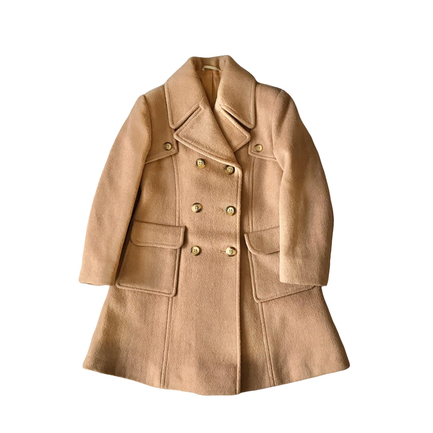 1970's Wool Beige Double Breasted Coat /5-6Y