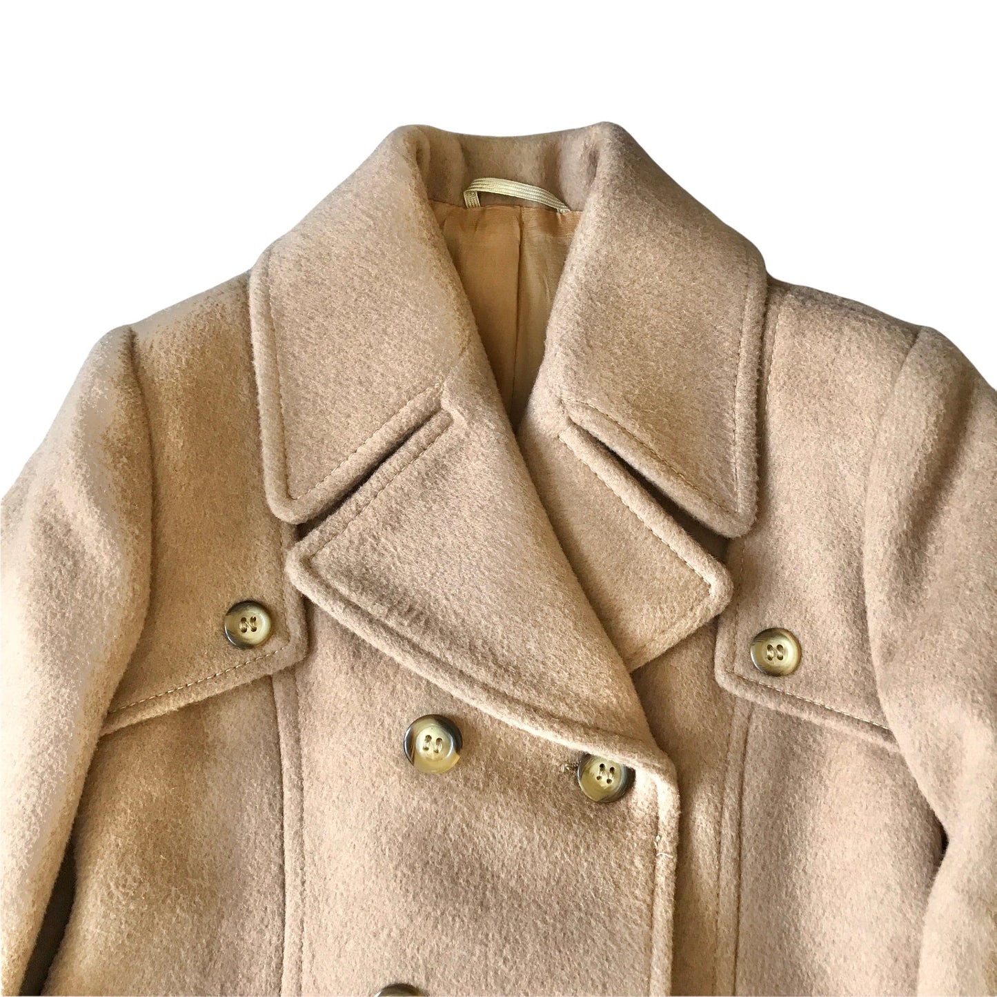 1970's Wool Beige Double Breasted Coat /5-6Y