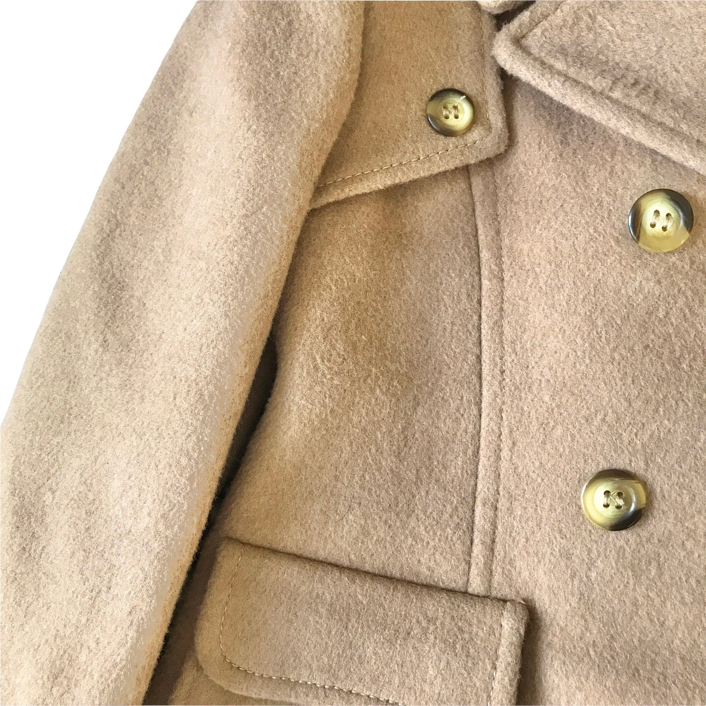 1970's Wool Beige Double Breasted Coat /5-6Y