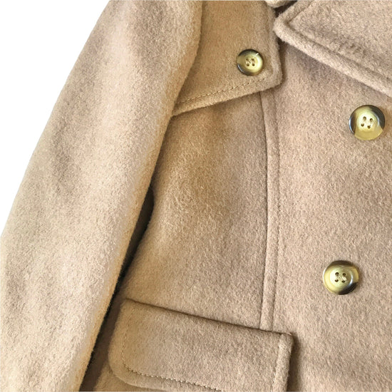 1970's Wool Beige Double Breasted Coat /5-6Y