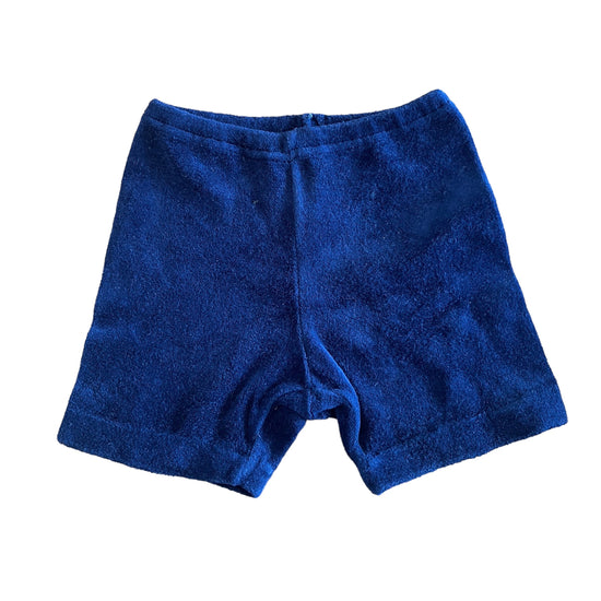 Vintage 70's Navy Velvety Terry Towel Shorts / Pants / Underwear 6-12M