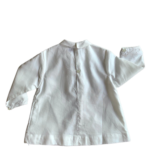 Vintage 70's White Embroidered Dress  9-12M