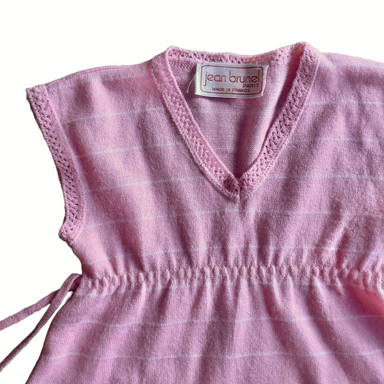 Vintage 70's Pink Knitted Dress /  12-18M