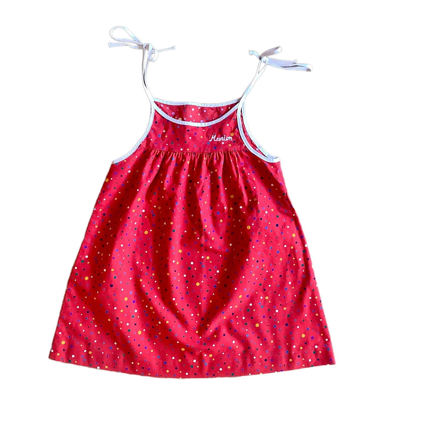 Vintage 70's  Red "Marion" Summer Dress / 12-18 Months