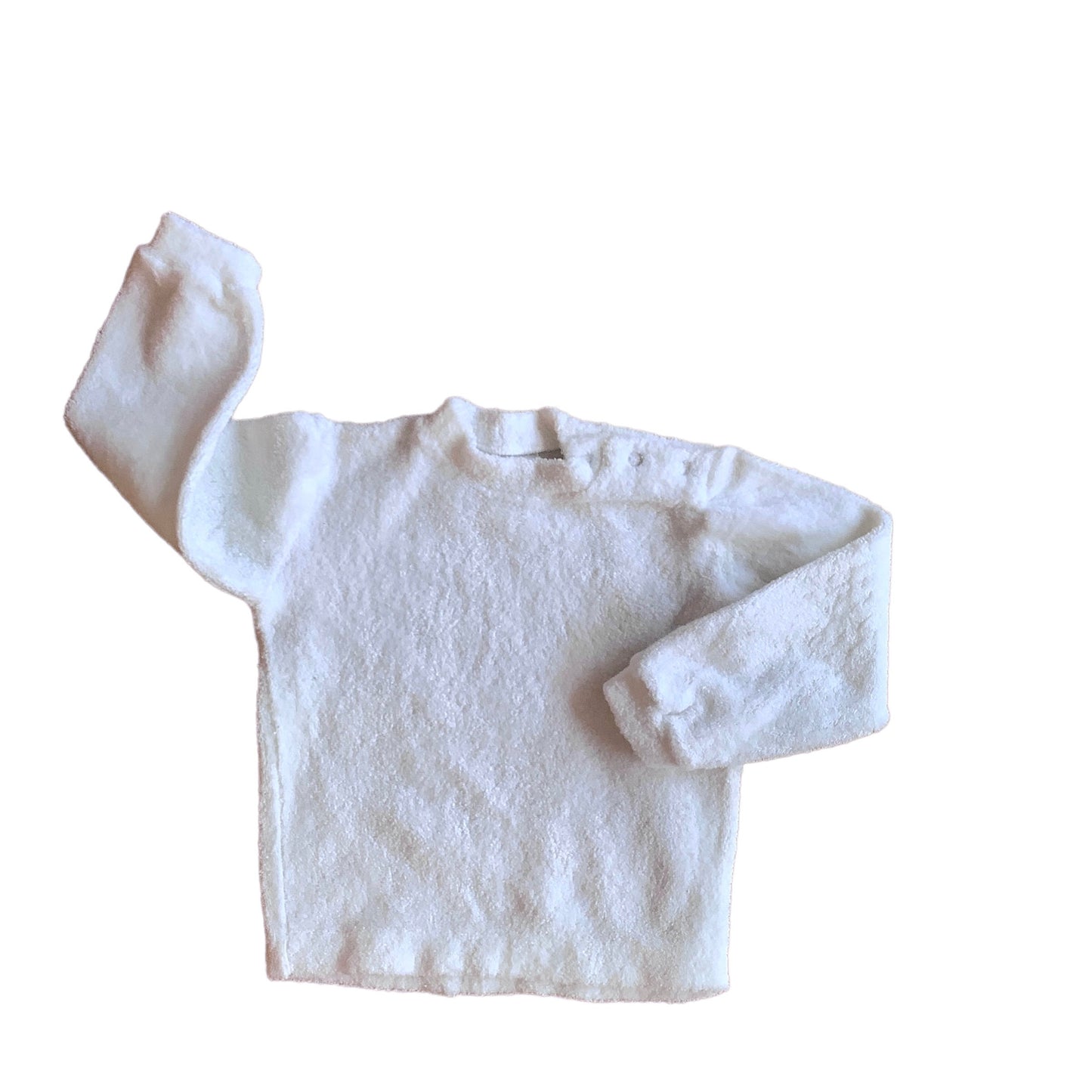 Vintage 1970s White "Petit Bateau" Terry Towel Top / 12-18 Months