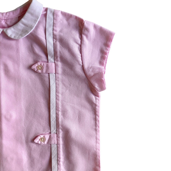 Load image into Gallery viewer, Vintage 60&amp;#39;s Mod Pink/ White  Mini Dress 12-18M
