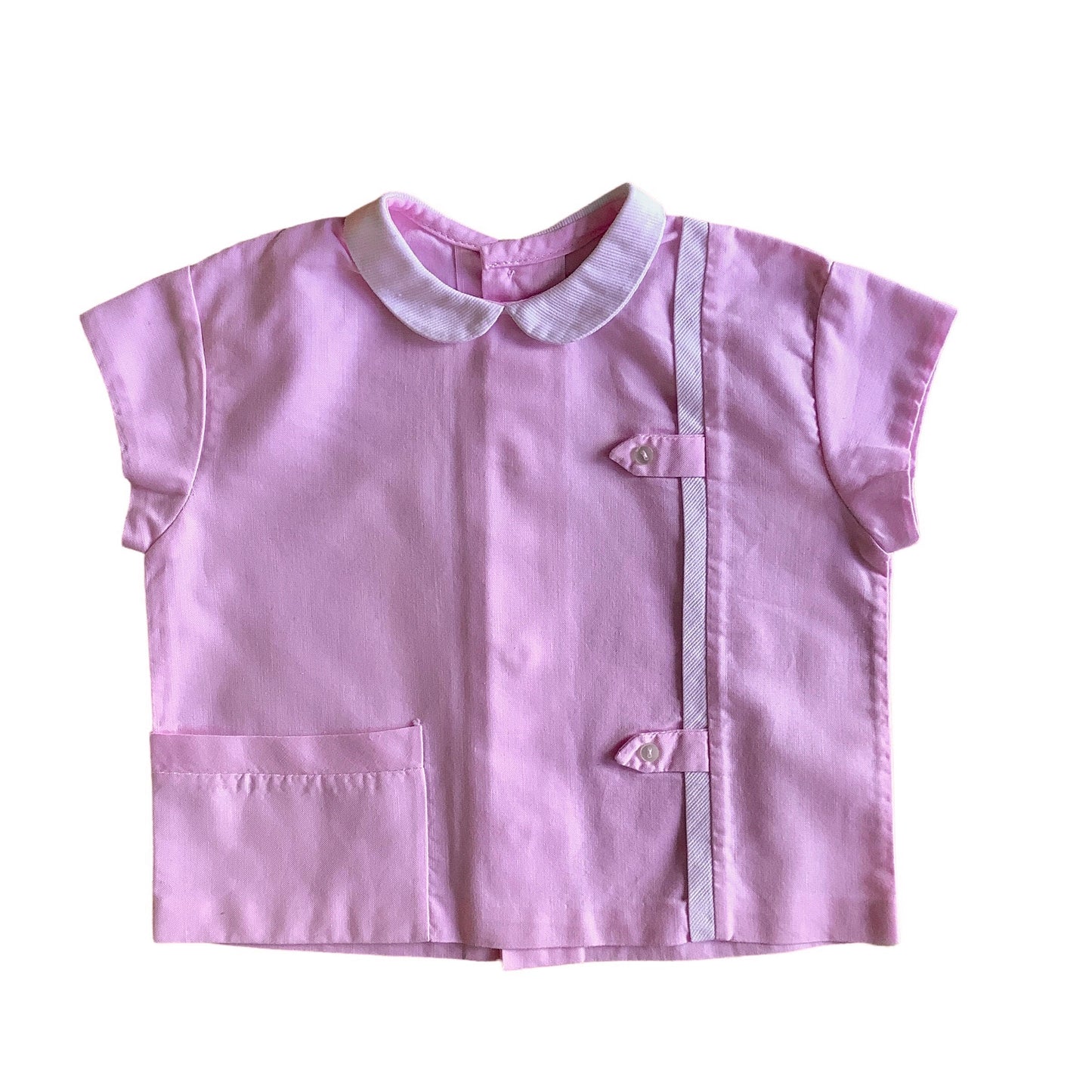Vintage 60's Mod Pink/ White  Mini Dress 12-18M