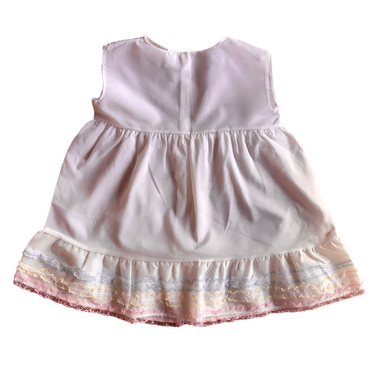Vintage 60's White Sheer Dress and Bloomers Set / 12-18M