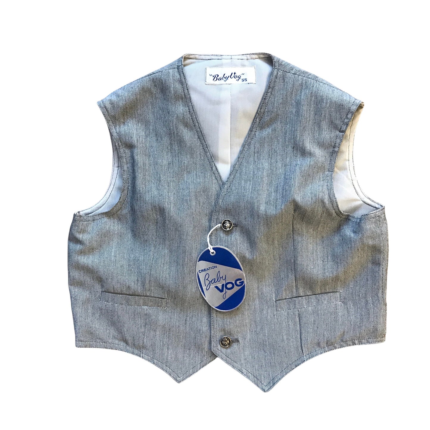 1960's Grey Vest / Gilet French Made 18-24M