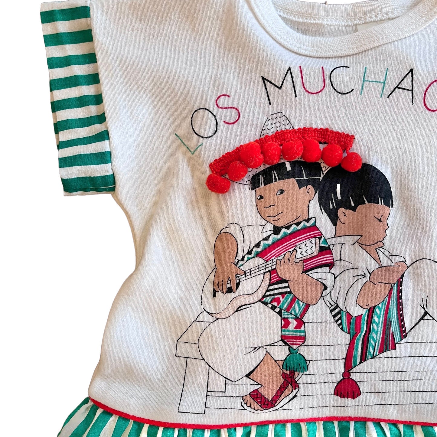 Vintage 1980s Striped / Green Dress 9-12M