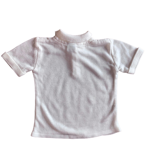 Vintage 70's Ivory Knitted Top / Polo / 9-12M