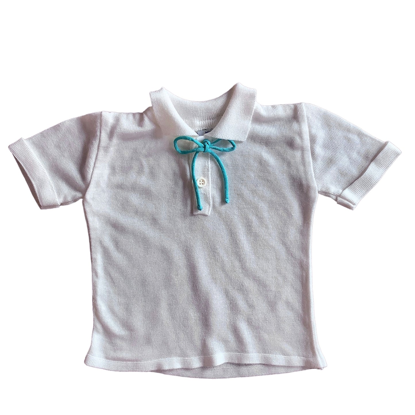 Vintage 70's Ivory Knitted Top / Polo / 9-12M