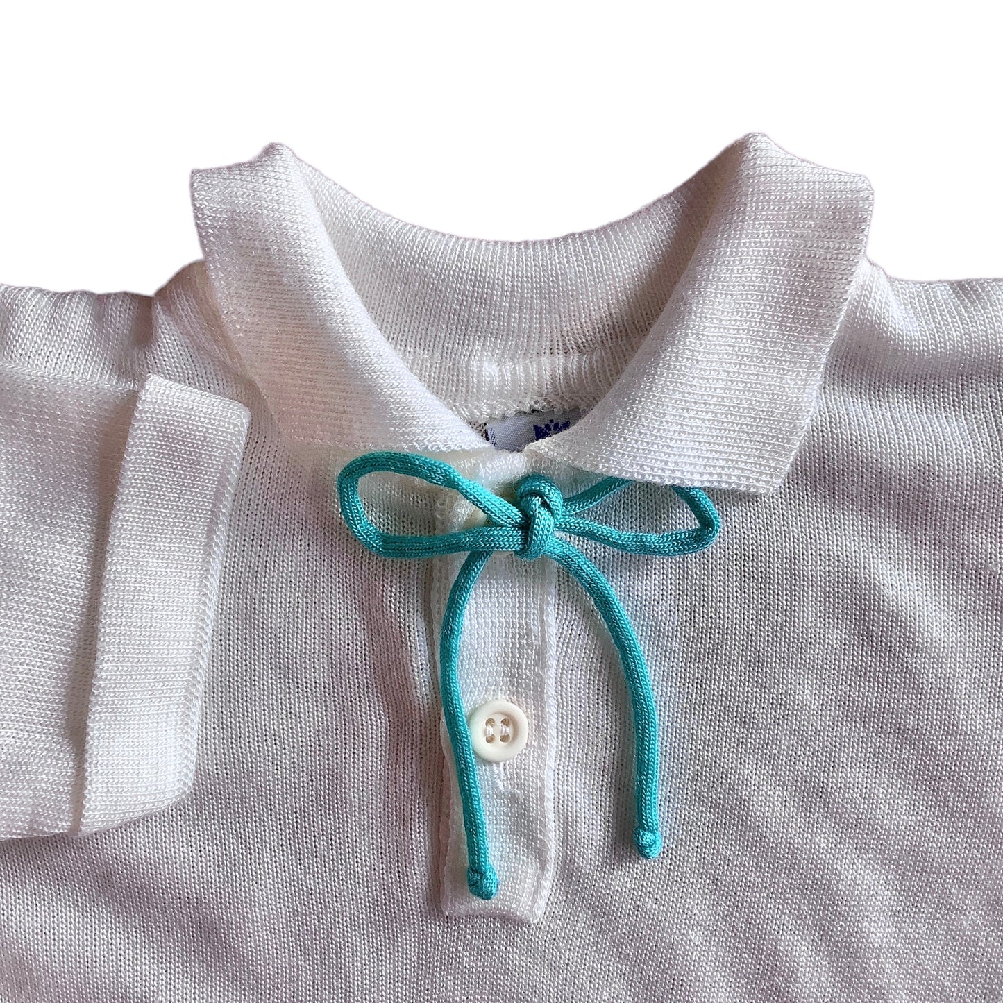 Vintage 70's Ivory Knitted Top / Polo / 9-12M