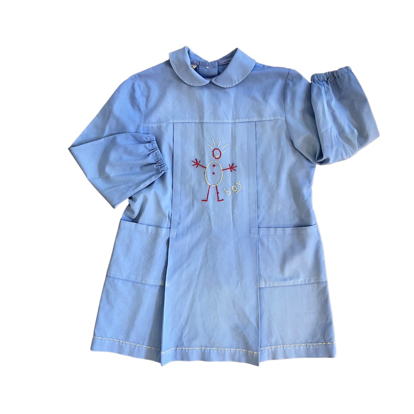 Load image into Gallery viewer, Vintage 1960&amp;#39;s Blue School Blouse / Shirt /  5-6 Years
