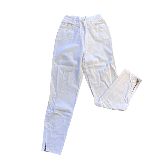 Vintage 1970s White Toddler "Cigarette" Trousers / 2-3Y