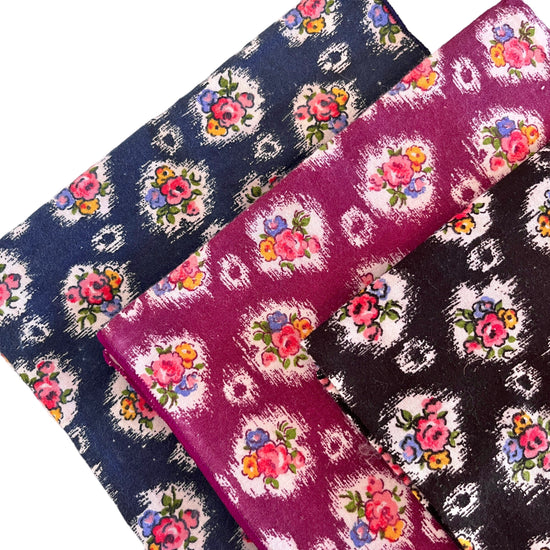 Vintage 1960s Deadstock Printed Cotton Squares Made in France