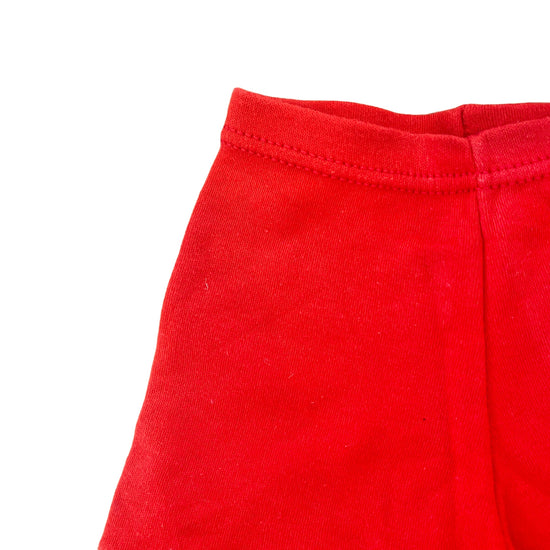 Vintage 70's  Red / Cotton Shorts  / Pants / Underwear 0-3M