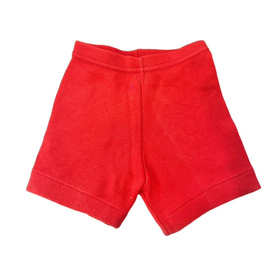 Vintage 70's  Red / Cotton Shorts  / Pants / Underwear 0-3M