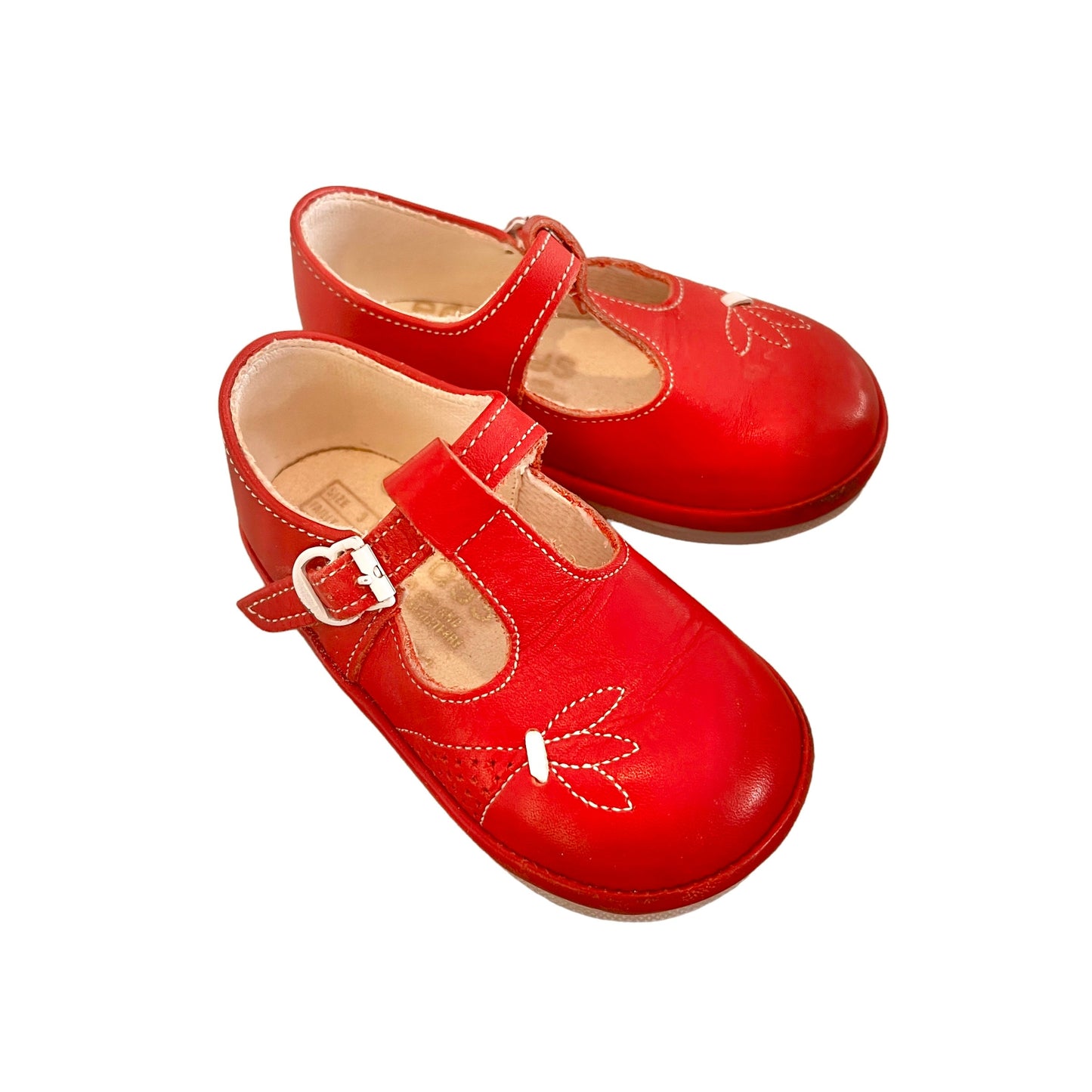 Vintage Red  Mary Janes Baby Shoes Size EU 19