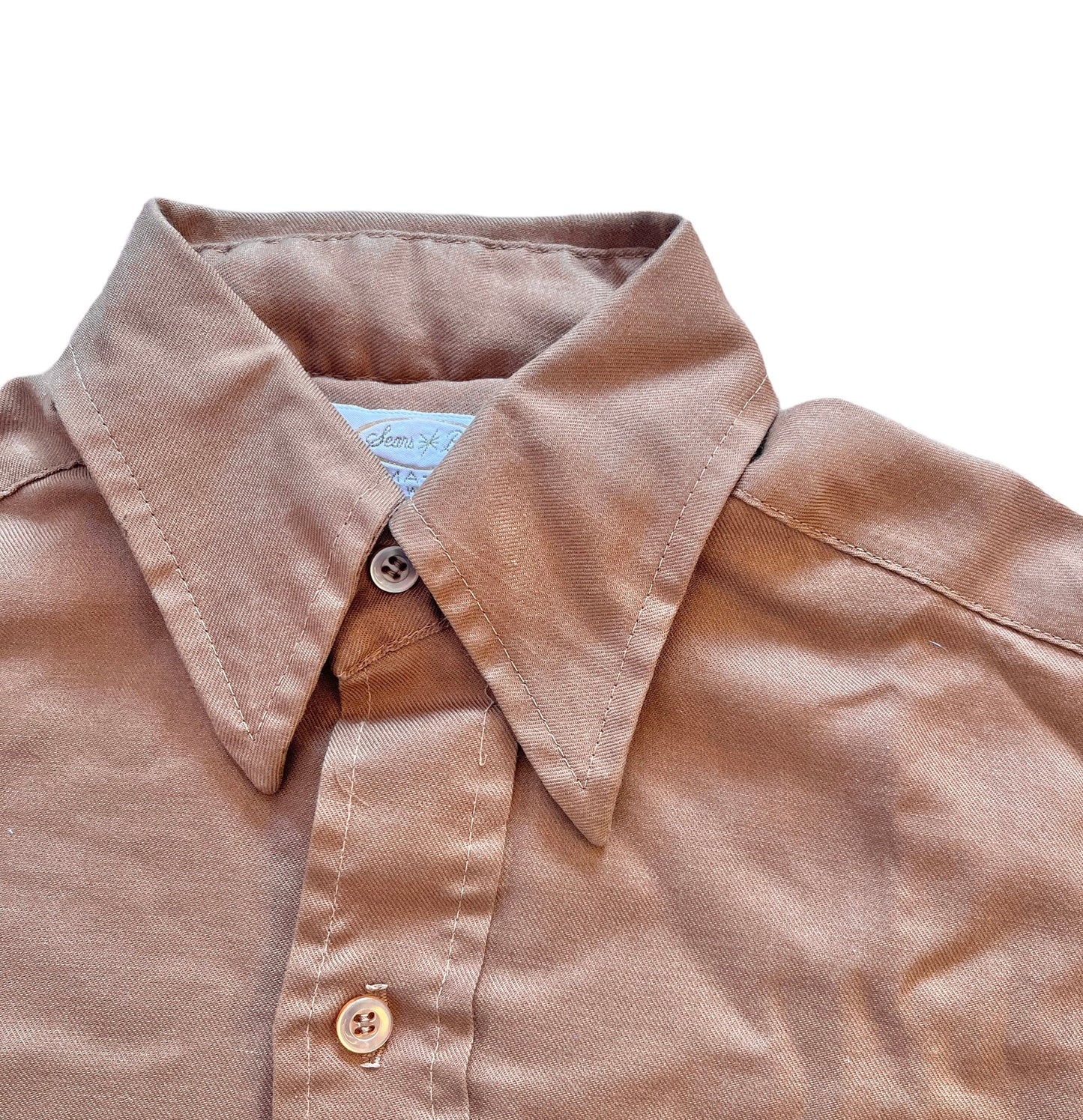 Vintage 1970s Brown Shirt  8-10 Years
