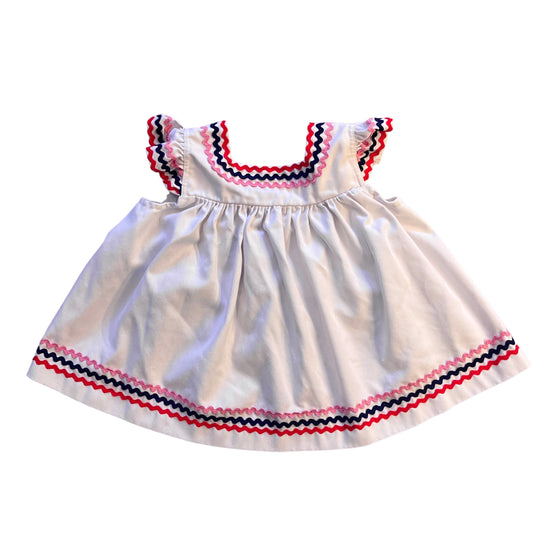 Vintage 70s White Dress   / 9-12 Months