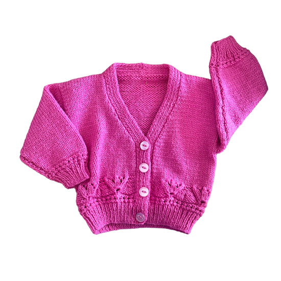 Vintage 1980s Pink Knitted Cardigan 3-6 Months
