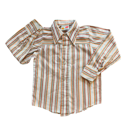 Vintage 1970's Striped Shirt 5-6Y