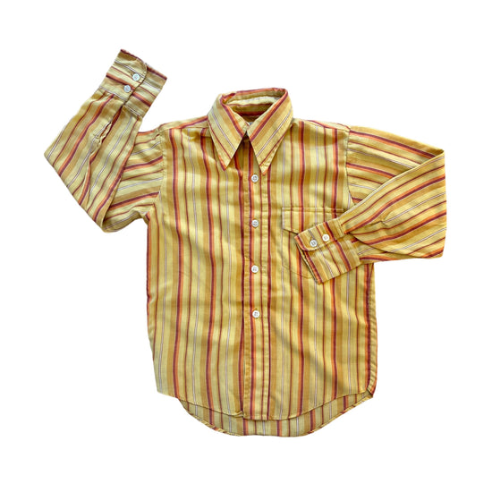 Vintage 1970's Striped  Shirt  / 6-8Y