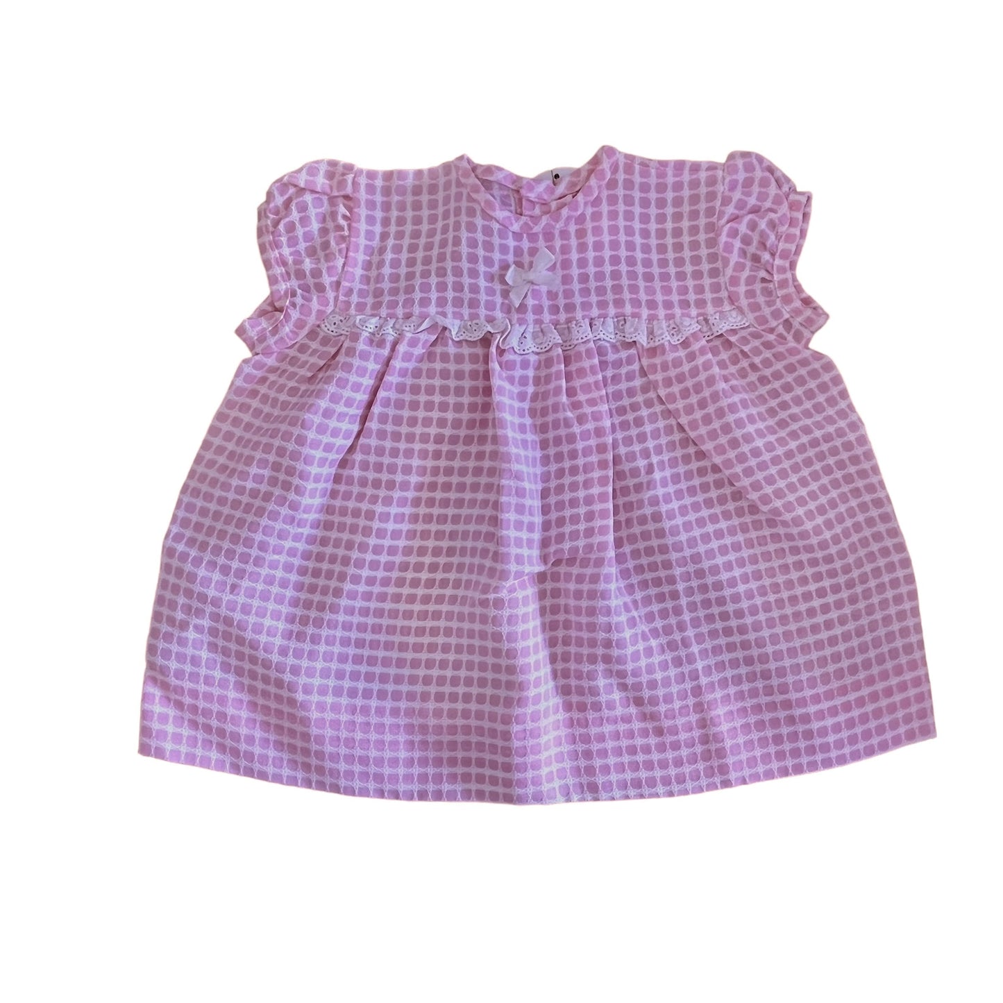 60's Pink Textured Dress  6-9 Months